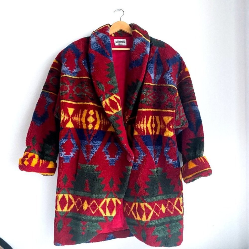 Colorful Geometric Teddy Jacket